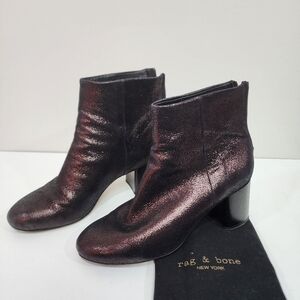Rag & bone drea metallic booties, size 37